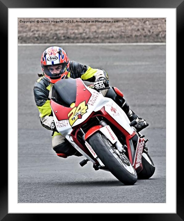 Motorbike Racing at Knockhill Framed Mounted Print by James Hogarth
