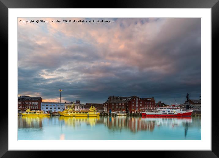 Poole Quay at sunset  Framed Mounted Print by Shaun Jacobs
