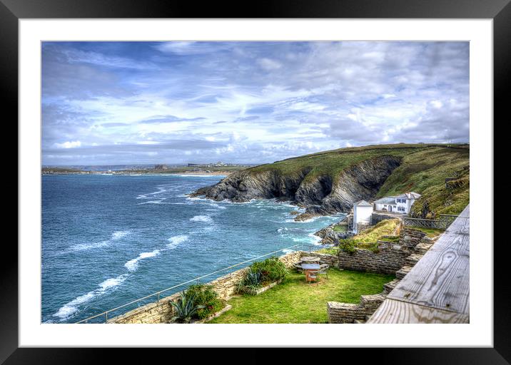 View from Lewinnick Lodge Pentire Framed Mounted Print by David Stanforth
