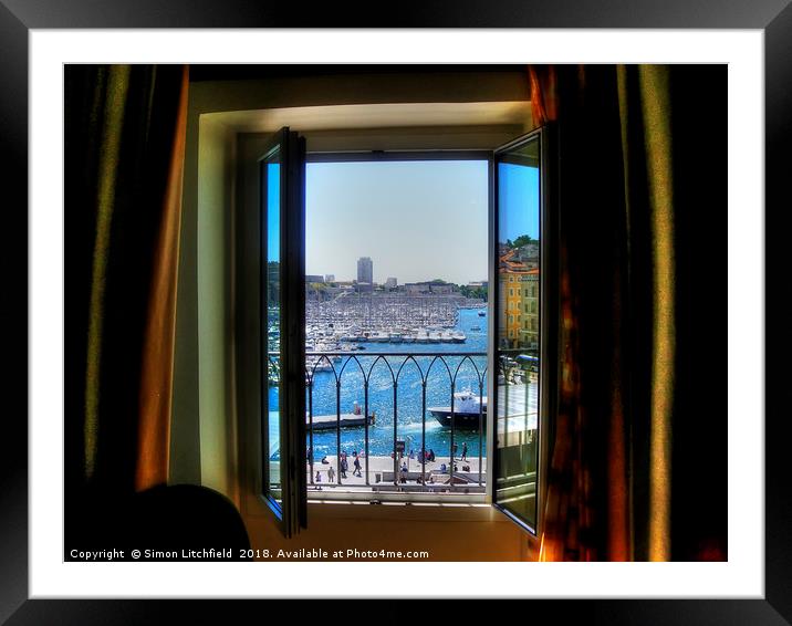 Marseille - Vieux Port (Old Harbor) Framed Mounted Print by Simon Litchfield