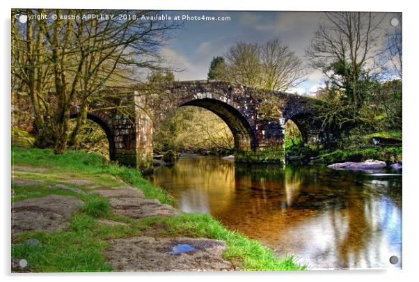 Hexworthy Bridge Dartmoor Acrylic by austin APPLEBY