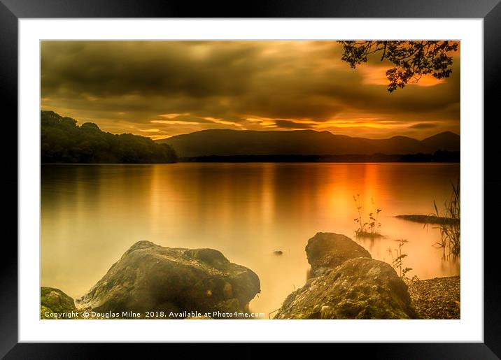 Loch Lomond Sunset Framed Mounted Print by Douglas Milne