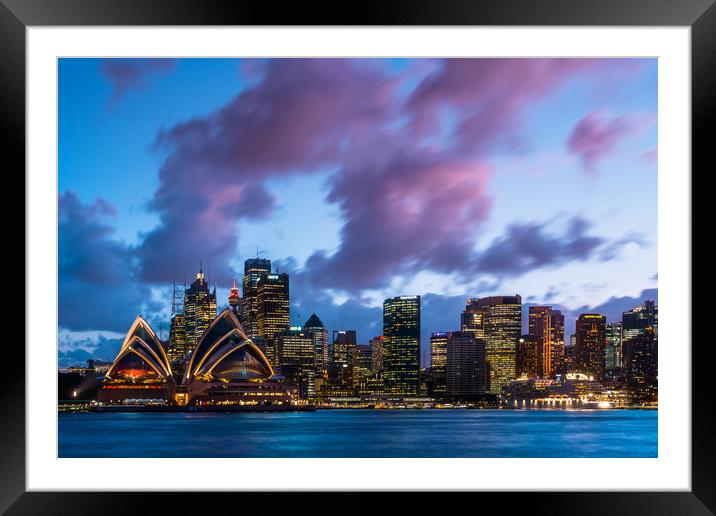 Sydney Australia city skyline Framed Mounted Print by Andrew Michael