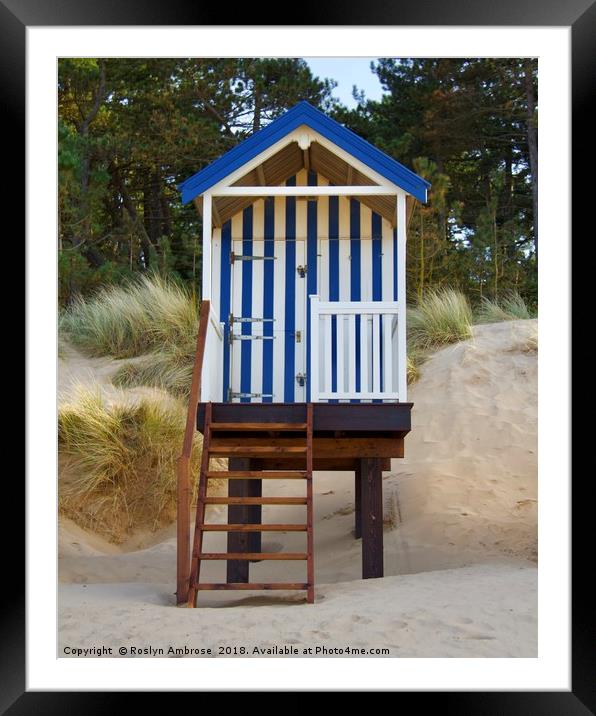 Beach Hut Wells-Next-The-Sea Framed Mounted Print by Ros Ambrose