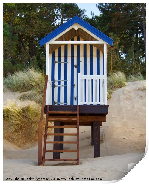 Beach Hut Wells-Next-The-Sea Print by Ros Ambrose