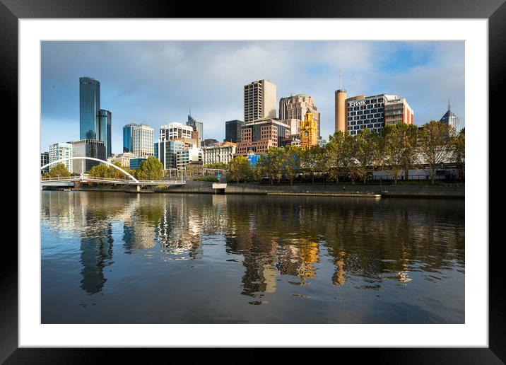 Melbourne city skyline  Framed Mounted Print by Andrew Michael