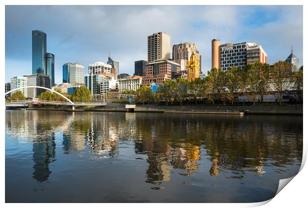 Melbourne city skyline  Print by Andrew Michael