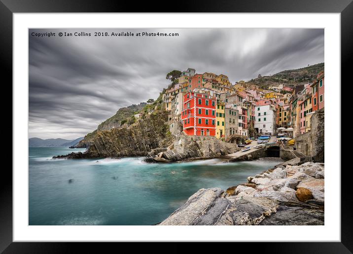 Cloudy Day in Riomaggiore Framed Mounted Print by Ian Collins