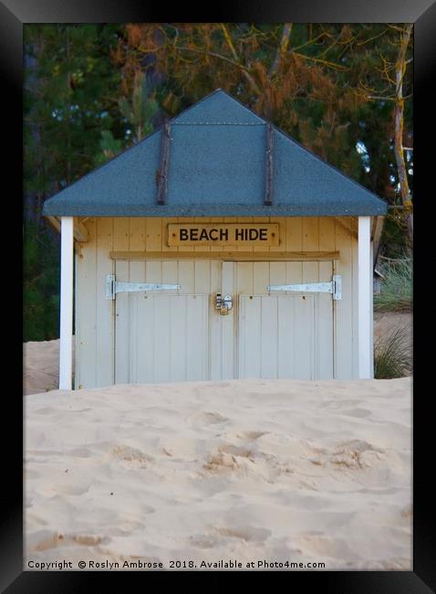 Beach Hut "Beach Hide" Wells-Next-The-Sea Framed Print by Ros Ambrose
