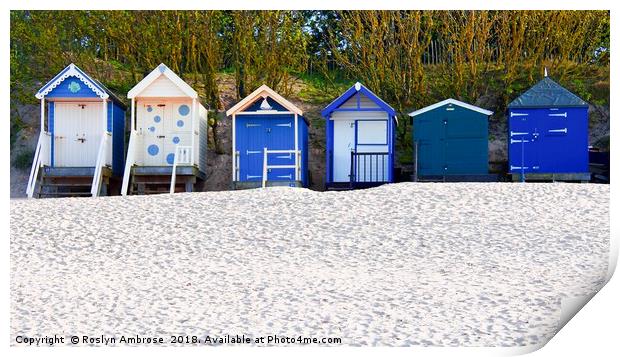 Beach Huts 42-47 Wells-Next-The-Sea Print by Ros Ambrose