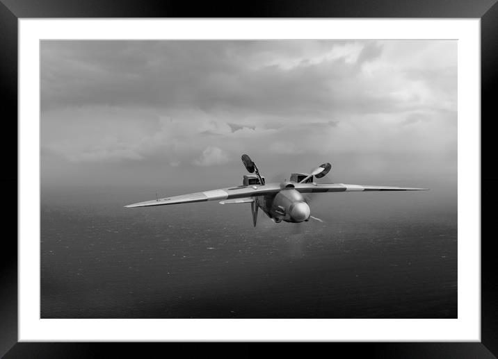 Spitfire PR XIX PS915 inverted B&W version Framed Mounted Print by Gary Eason
