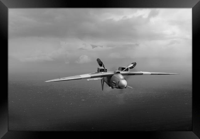 Spitfire PR XIX PS915 inverted B&W version Framed Print by Gary Eason