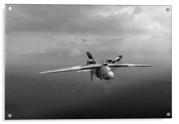 Spitfire PR XIX PS915 inverted B&W version Acrylic by Gary Eason