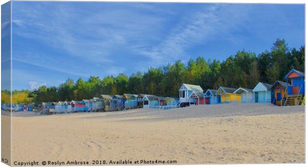 Beach Huts Well-Next-The-sea Canvas Print by Ros Ambrose