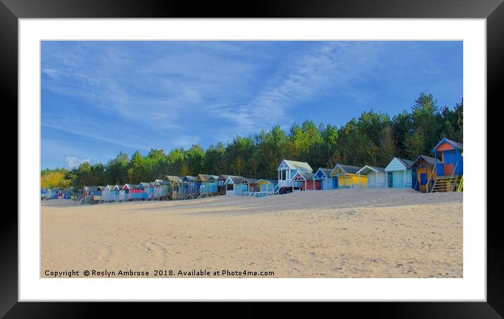 Beach Huts Well-Next-The-sea Framed Mounted Print by Ros Ambrose