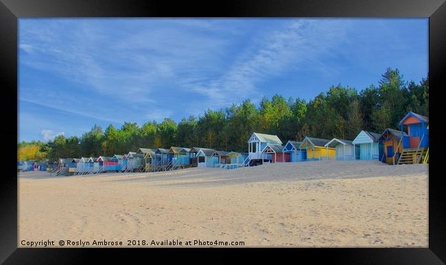 Beach Huts Well-Next-The-sea Framed Print by Ros Ambrose