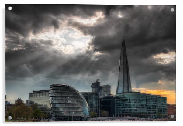 The Shard and City Hall Acrylic by Paul Andrews