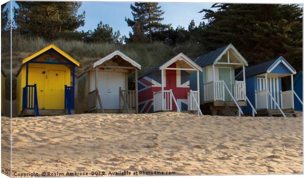 Beach Huts Wells-Next-The-Sea Canvas Print by Ros Ambrose