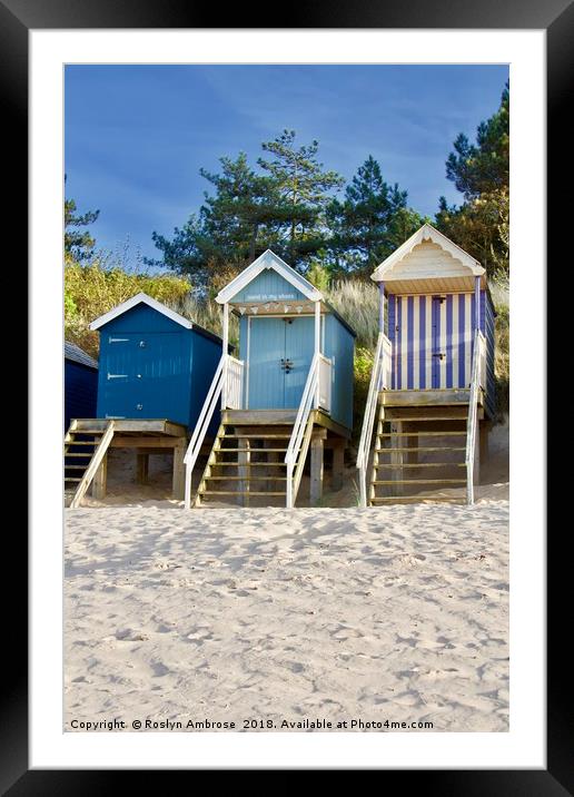 Beach Huts "Sand in My Shoes" Wells-Next-The-Sea Framed Mounted Print by Ros Ambrose