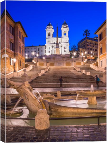 The Spanish Steps at dawn Canvas Print by Andrew Michael