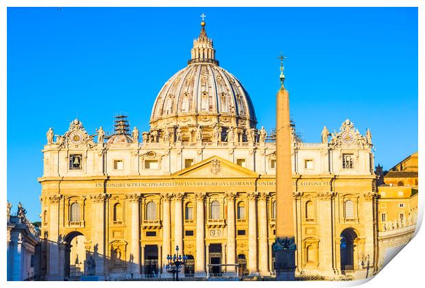 Papal Basilica of Saint Peter Print by Andrew Michael