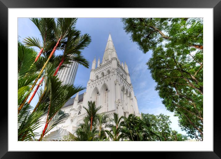 St Andrews Cathedral Singapore Framed Mounted Print by David Pyatt