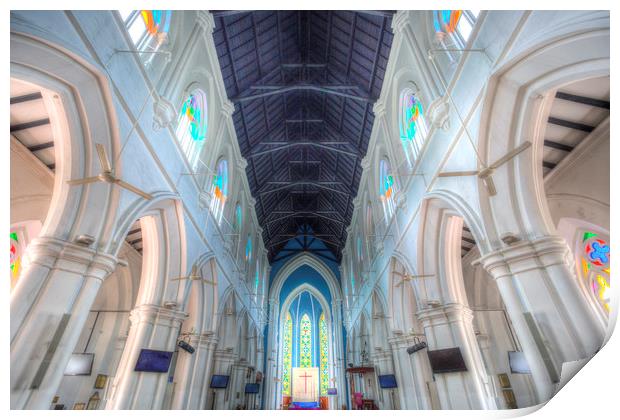 St Andrews Cathedral Singapore Print by David Pyatt