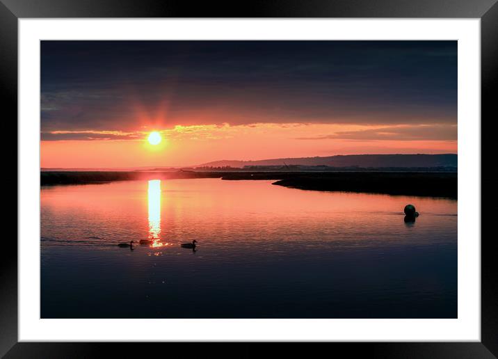 Penclawdd sunset Framed Mounted Print by Leighton Collins