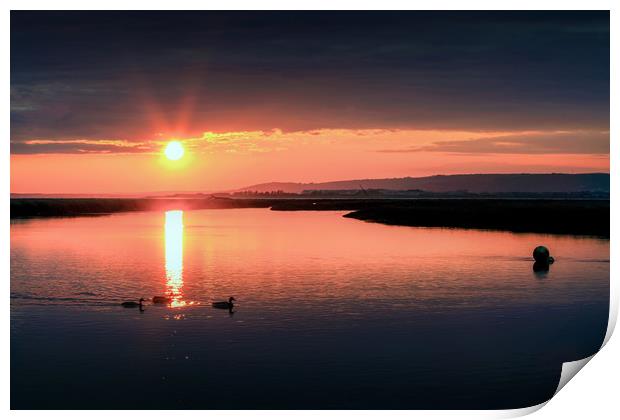 Penclawdd sunset Print by Leighton Collins