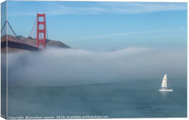 San Francisco Bay With Fog Canvas Print by jonathan nguyen
