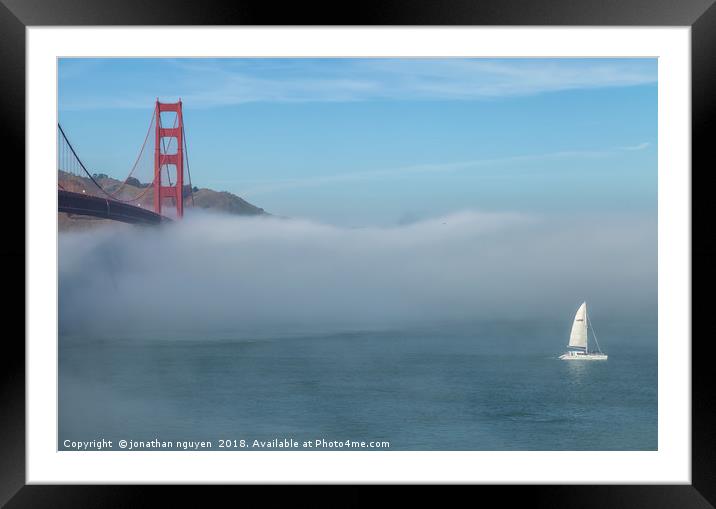 San Francisco Bay With Fog Framed Mounted Print by jonathan nguyen