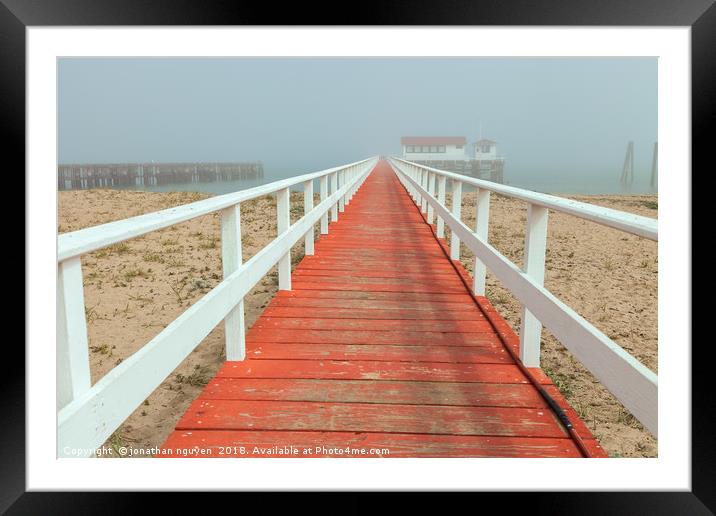 The Red Deck Framed Mounted Print by jonathan nguyen