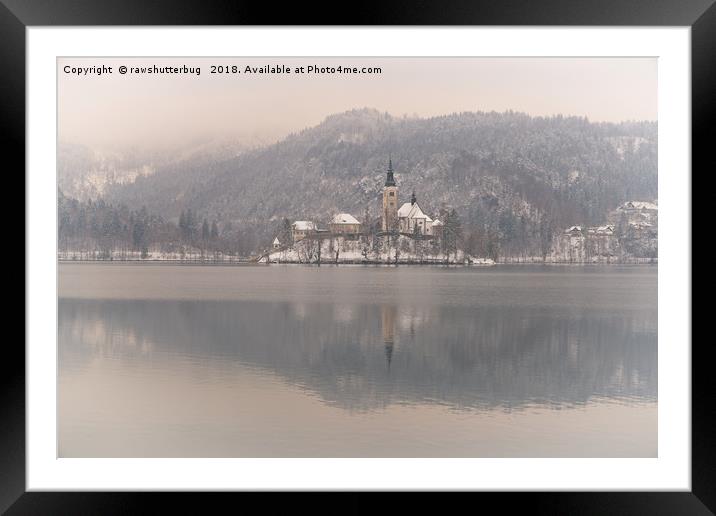 Bled Island On A Wintry Day Framed Mounted Print by rawshutterbug 