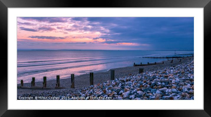 East Wittering Coastline at Sunset Framed Mounted Print by Milton Cogheil