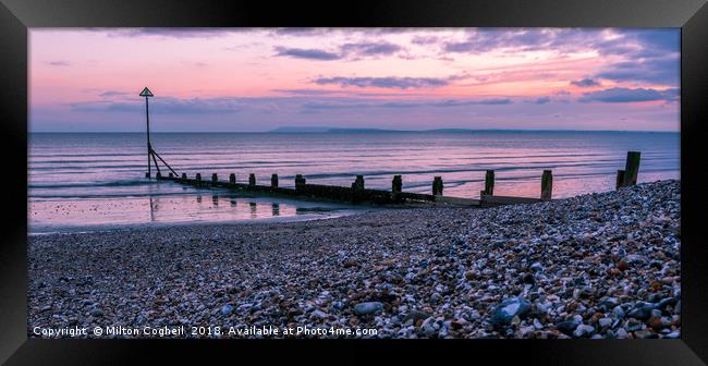 Sunset on the East Wittering Coastline Framed Print by Milton Cogheil