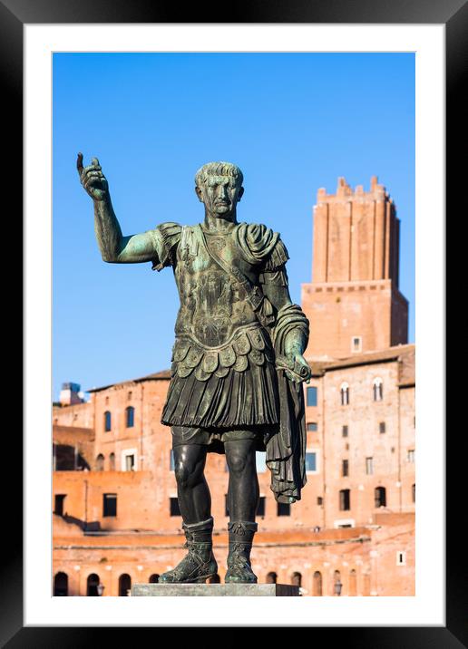 Emperor Trajan statue at Trajan's Market Framed Mounted Print by Andrew Michael