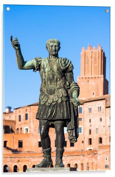 Emperor Trajan statue at Trajan's Market Acrylic by Andrew Michael