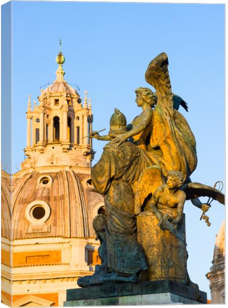 Church spires & statues Rome Canvas Print by Andrew Michael