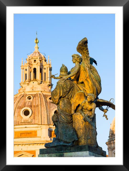 Church spires & statues Rome Framed Mounted Print by Andrew Michael