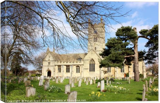 St Michael & All Angels Church Bishops Cleeve Canvas Print by Susan Snow