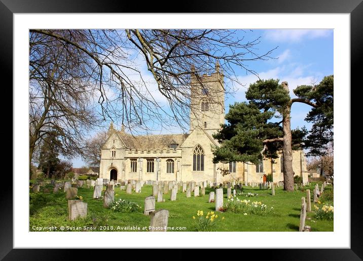 St Michael & All Angels Church Bishops Cleeve Framed Mounted Print by Susan Snow