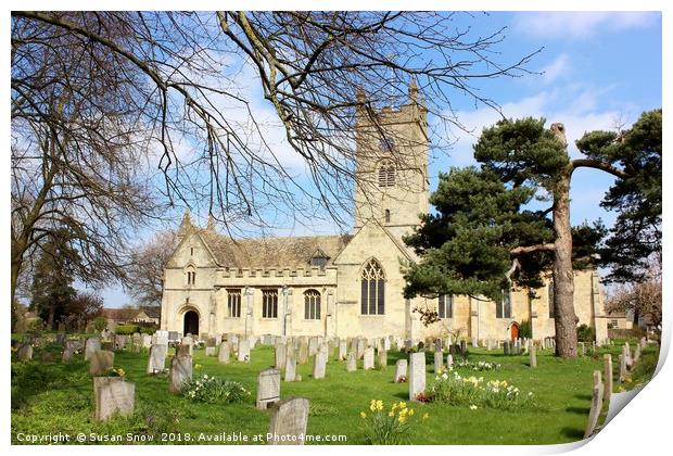 St Michael & All Angels Church Bishops Cleeve Print by Susan Snow