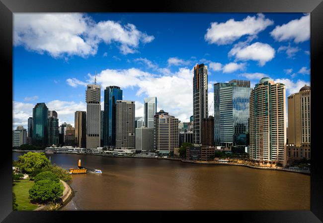 Brisbane city skyline Framed Print by Andrew Michael