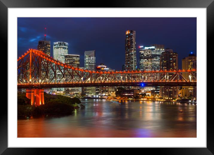 Story Bridge Brisbane Framed Mounted Print by Andrew Michael