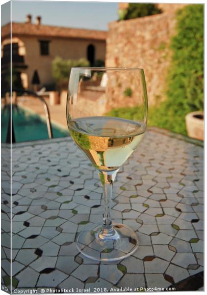  Close up of a chilled glass of white wine Canvas Print by PhotoStock Israel