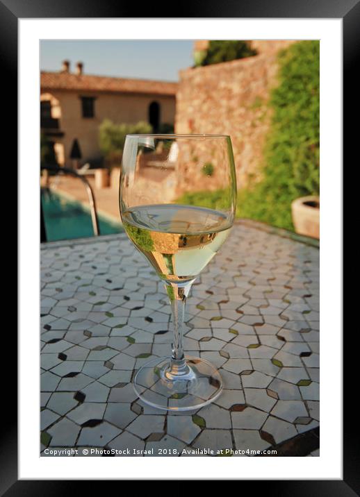  Close up of a chilled glass of white wine Framed Mounted Print by PhotoStock Israel
