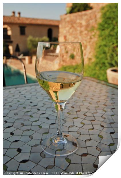  Close up of a chilled glass of white wine Print by PhotoStock Israel