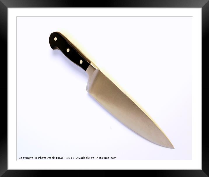 Kitchen Knife on white background  Framed Mounted Print by PhotoStock Israel