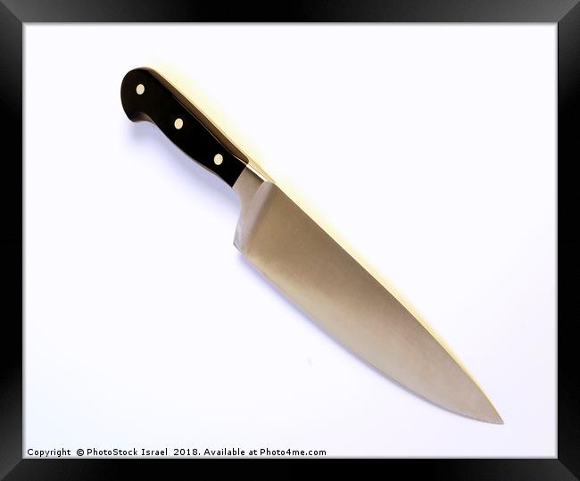 Kitchen Knife on white background  Framed Print by PhotoStock Israel