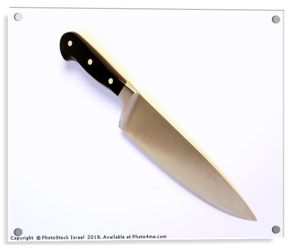 Kitchen Knife on white background  Acrylic by PhotoStock Israel